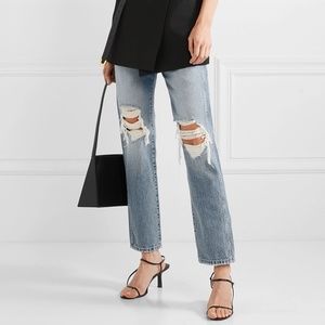 KHAITE Light Blue Distressed Jeans